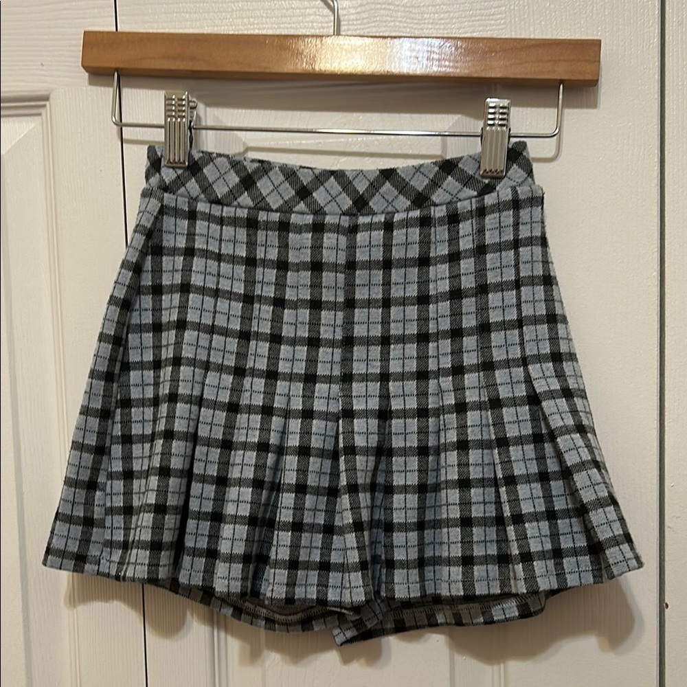 Zara Kids Plaid Skort - Black and Gray